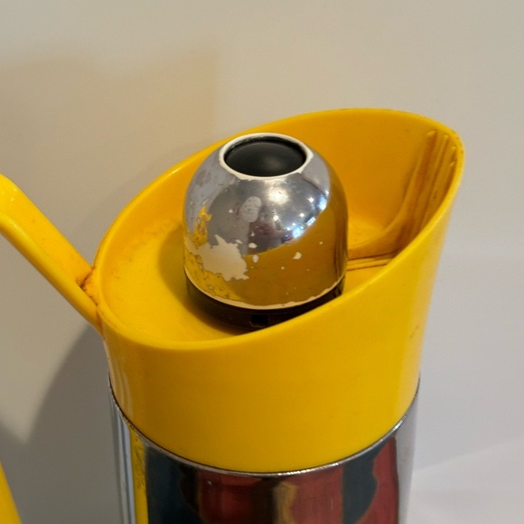 Vintage Studio Nova Japan Yellow Chrome Thermos Hot Cold  12" Tall - Picture 9 of 12